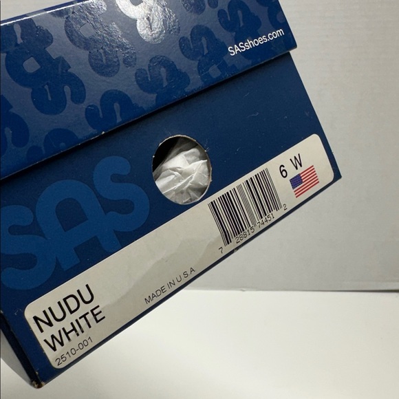 SAS Nudu Sandals Sling Back Comfort Open Toe Shoes White Women's Size 6 Wide - Picture 9 of 10